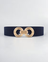 Geometric Buckle Elastic Wide Belt