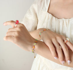 Titanium Steel Oil Drip Flower Bracelet