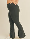 Kimberly C Full Size Slit Flare Leg Pants in Black