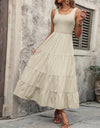 Smocked Scoop Neck Sleeveless Tank Dress