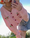 Cherry Button Down Cardigan