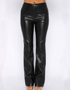 PU Leather High Waist Straight Pants