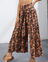 Printed Tie-Front Culottes