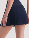 Pleated Elastic Waistband Sports Skirt