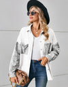 Leopard Button Up Denim Jacket