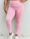 Zenana Fit For You Full Size High Waist Active Leggings in Light Rose