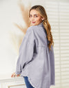 Distressed Raw Hem Denim Jacket