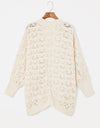 Plus Size Open Front Long Sleeve Cardigan