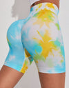 Tie-Dye Wide Waistband Sports Shorts