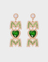 MOM Pearl Rhinestone Alloy Earrings