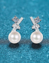 Pearl Moissanite Stud Earrings