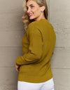 Zenana Kiss Me Tonight Full Size Button Down Cardigan in Chartreuse