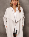 Waterfall Collar Longline Cardigan with Side Pockets