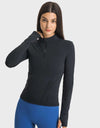 Half Zip Thumbhole Sleeve Sports Top