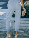 Drawstring Pocketed Cropped Pants