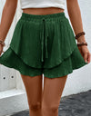 Tied Layered High Waist Shorts