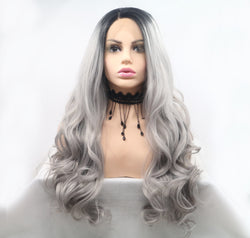 13*3" Lace Front Wigs Synthetic Long Wavy 24" 130% Density