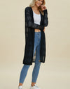 Double Take Full Size Open Front Longline Cardigan