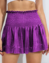 Glitter Smocked High-Waist Shorts