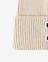 Letter Patch Cuffed Knit Beanie