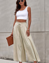 Drawstring Waist Wide Leg Pants