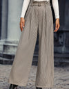 Plaid Wide Leg Pants with Belt