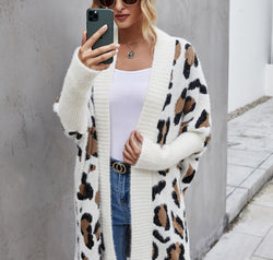 Leopard Pattern Fuzzy Cardigan