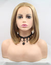 13*3" Lace Front Wigs Synthetic Mid-length Straight 12" 130% Density