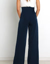 Tie Front Paperbag Wide Leg Pants