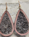 Teardrop Shape Wooden Dangle Earrings