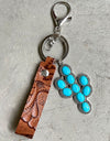 Turquoise Genuine Leather Key Chain