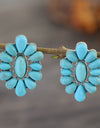 Flower Shape Artificial Turquoise Earrings