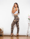 Full Size Camouflage Buttoned Leggings