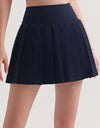 Pleated Elastic Waistband Sports Skirt