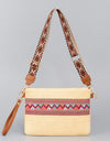 Geometric Straw Weave Crossbody Bag