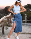 Button Down Denim Skirt