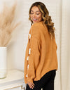 Flower Dropped Shoulder Open Front Cardigan