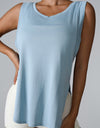 Slit Round Neck Active Tank