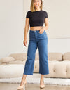 RFM Crop Chloe Full Size Tummy Control High Waist Raw Hem Jeans