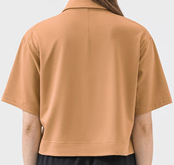 Half Button Short Sleeve Active T-Shirt