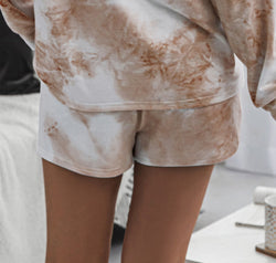 Tie-Dye Drawstring Shorts with Pockets