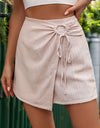 Tied Ruched Elastic Waist Shorts