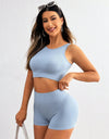 Round Neck Wide Strap Top and Shorts Active Set