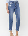 Lovervet High Rise Raw Hem Straight Jeans