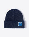 Letter N Patch Cuffed Knit Beanie