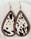 Teardrop Shape Wooden Dangle Earrings