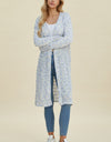 Double Take Full Size Open Front Longline Cardigan