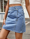 Pocketed High Waist Denim Skirt