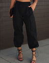 High Waist Drawstring Pants with Pockets