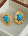 18K Gold-Plated Natural Stone Earrings